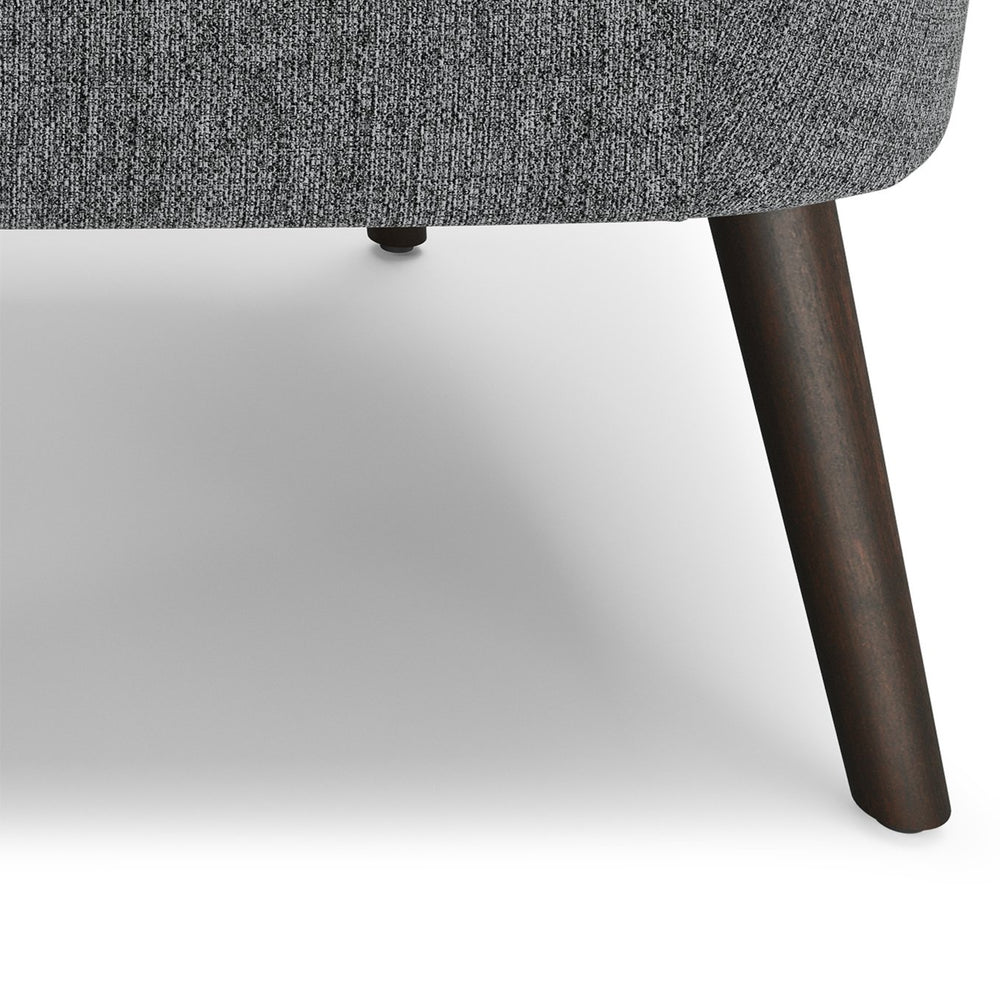 English Elm Redding Mid-Century Accent Chair with Curved Back, Deep Cushion & Solid Rubberwood Legs, Rust Gray B136P159543