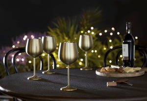 Lenox Cambridge 18 Oz Gold Stainless Steel White Wine Glasses, Set of 4 NO COLOR METAL EW002CBGLDDS