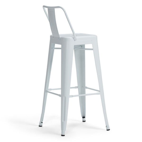 English Elm Rayne 30" Industrial Metal Bar Stools Set Of 2 – White Powder-Coated, Ergonomic & Stylish Design B136P159499-GIGA