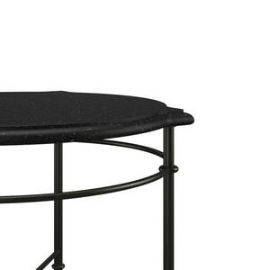 Atrium Round End Table with Elegant Granite Top & Stylish Oil Rubbed Bronze Metal Legs for Any Space