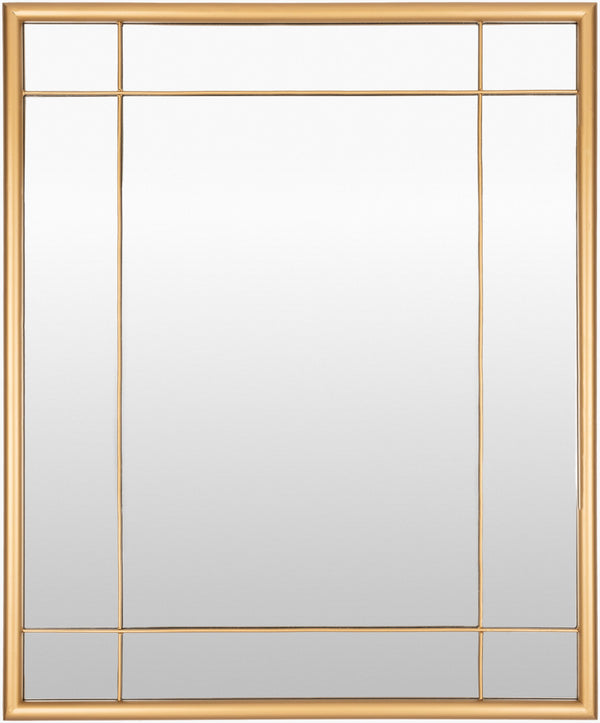 Surya Arnab Mirror - Hand-painted Iron Accent, 36"H X 30"W - Versatile Wall Decor For Modern Homes Frame, Gold Iron Rna001-3036