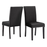 Homelegance By Top-Line Saber Nailhead Velvet Upholstered Chairs (Set of 2) Black Wood