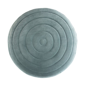 English Elm Vivienne Velvet Round Pouf Ottoman — Turquoise Handcrafted Footstool, Supportive Polystyrene Fill Blue B136P159343