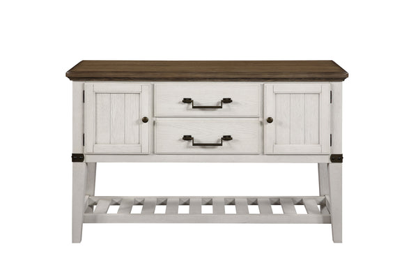 English Elm Steve Silver - Pendleton Two-Tone White Server with Drawers & Bottle Storage, Felt-Lined Drawer, Brass Accents B081P157348