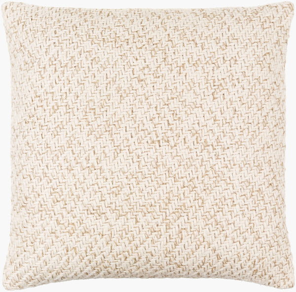 Surya Ranell Cottage Style Accent Pillow - 18" X 18" Soft Linen-cotton Blend For Cozy Living Spaces Ivory Cotton,Linen,Cotton Rnl001-2020d