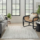 Nourison Cozy Modern CMD03 Machine Made Power-loomed Borderless Design Indoor Only Scandinavian Modern Rug Ivory Black, Ivory Black 100% Polyester 99446993830