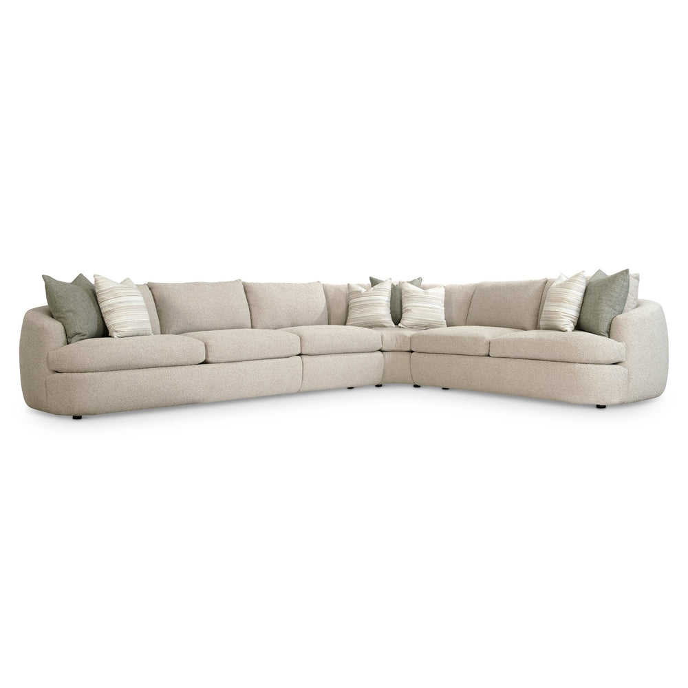 Bernhardt Bernhardt Jules Sectional With Sculpted Curved Silhouette, Plush Seating And Tailored Pillows For Luxe Comfort - Made to Order Beige 144" W x 112.5" D x 31.25" H K2086