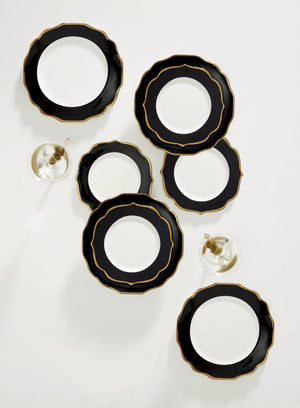 Lenox Contempo Luxe Black Accent Plates, Set of 4 White, WHITE PORCELAIN 896841
