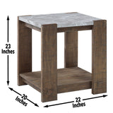 English Elm Steve Silver - Libby - Sintered Stone End Table - Brown