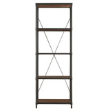 Homelegance By Top-Line Romilda Industrial Rustic Pipe Frame Bookcase Brown PB wood