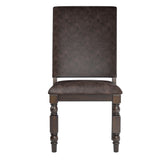 Homelegance By Top-Line Beaumont Nailhead Upholstered Dining Chairs (Set of 2) Brown Wood