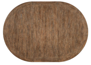 Hooker Furniture Americana Round Pedestal Dining Table With Carved Base, Two-Tone Honey Top & 22" Pull-Out Leaf Blacks 7050-75203-89