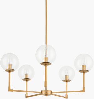 Livabliss Renato Arts and Crafts Iron Chandelier with Glass Shades for Dining or Living Rooms RNT-001