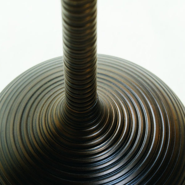 Bernhardt Bernhardt Cordoba Cast Aluminum Round Chairside Table In Bronze Finish — Sculptural Bull’S-Eye Design, 24" Tall 375164