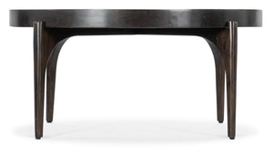Hooker Furniture Commerce Acacia Round Cocktail Table 40" — Dark Natural Tray-Top, Curved Legs, Durable Solid Wood 7228-80105-89