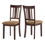 Homelegance By Top-Line Eladia Espresso Finish Upholstered Dining Chairs (Set of 2) Espresso Rubberwood