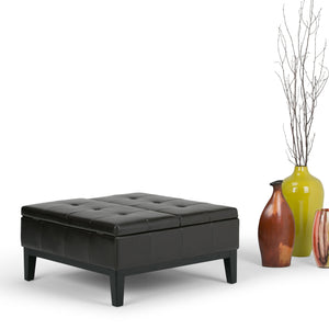 English Elm Dover Square Coffee Table Ottoman - Stylish Tanners Brown Storage Solution For Modern Spaces B136P158205