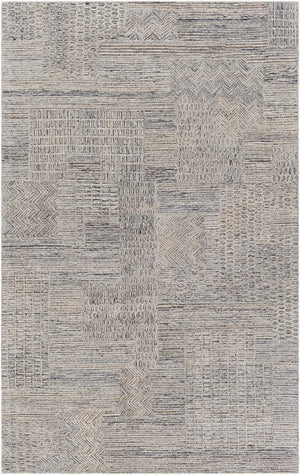 Surya Rosario 2' X 3' Handmade Area Rug - Global Style, Durable Polyester & Wool, High/Low Pile Design Charcoal Polyester,Wool Roa2300-23