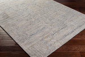 Surya Rosario 2' X 3' Handmade Area Rug - Global Style, Durable Polyester & Wool, High/Low Pile Design Charcoal Polyester,Wool Roa2300-23