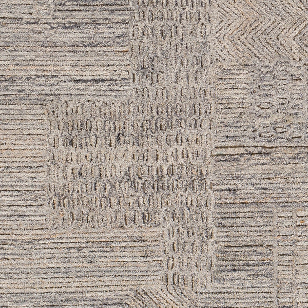 Surya Rosario 2' X 3' Handmade Area Rug - Global Style, Durable Polyester & Wool, High/Low Pile Design Charcoal Polyester,Wool Roa2300-23