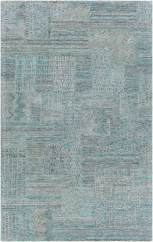 Surya Rosario 2' X 3' Handmade Area Rug - Global Style, Durable Polyester & Wool, High/Low Pile Design Denim Polyester,Wool Roa2301-23