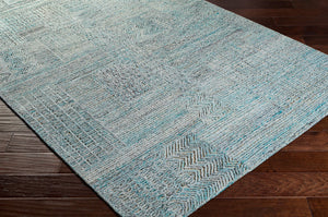 Surya Rosario 2' X 3' Handmade Area Rug - Global Style, Durable Polyester & Wool, High/Low Pile Design Denim Polyester,Wool Roa2301-23