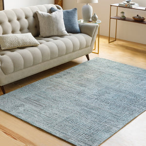 Surya Rosario 2' X 3' Handmade Area Rug - Global Style, Durable Polyester & Wool, High/Low Pile Design Denim Polyester,Wool Roa2301-23