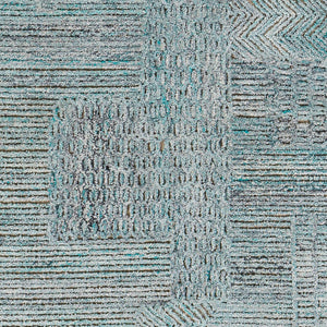 Surya Rosario 2' X 3' Handmade Area Rug - Global Style, Durable Polyester & Wool, High/Low Pile Design Denim Polyester,Wool Roa2301-23