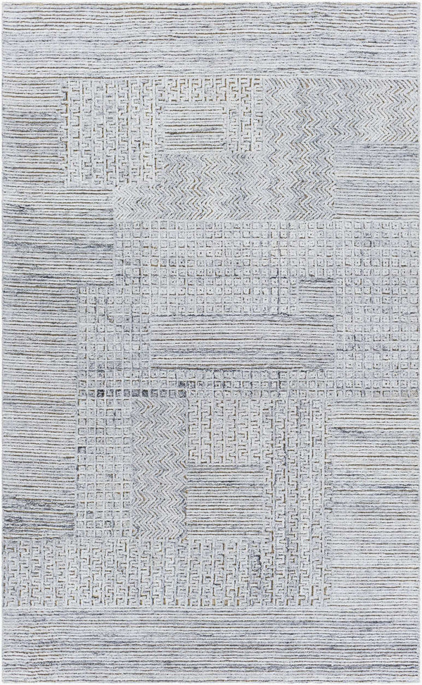 Surya Rosario 2' X 3' Handmade Area Rug - Global Style, Durable Polyester & Wool, High/Low Pile Design Charcoal Polyester,Wool Roa2302-23