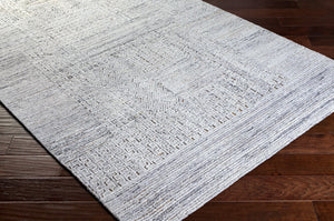 Surya Rosario 2' X 3' Handmade Area Rug - Global Style, Durable Polyester & Wool, High/Low Pile Design Charcoal Polyester,Wool Roa2302-23