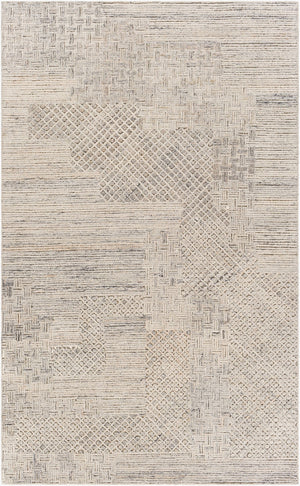 Surya Rosario 2' X 3' Handmade Area Rug - Global Style, Durable Polyester & Wool, High/Low Pile Design Charcoal Polyester,Wool Roa2304-23