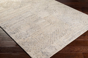 Surya Rosario 2' X 3' Handmade Area Rug - Global Style, Durable Polyester & Wool, High/Low Pile Design Charcoal Polyester,Wool Roa2304-23