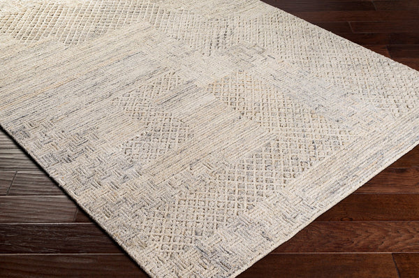 Surya Rosario 2' X 3' Handmade Area Rug - Global Style, Durable Polyester & Wool, High/Low Pile Design Charcoal Polyester,Wool Roa2304-23