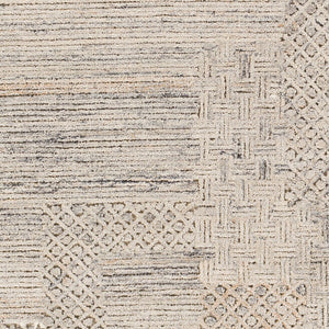 Surya Rosario 2' X 3' Handmade Area Rug - Global Style, Durable Polyester & Wool, High/Low Pile Design Charcoal Polyester,Wool Roa2304-23