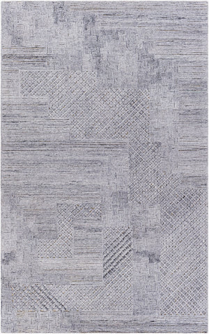 Surya Rosario 2' X 3' Handmade Area Rug - Global Style, Durable Polyester & Wool, High/Low Pile Design Charcoal Polyester,Wool Roa2305-23