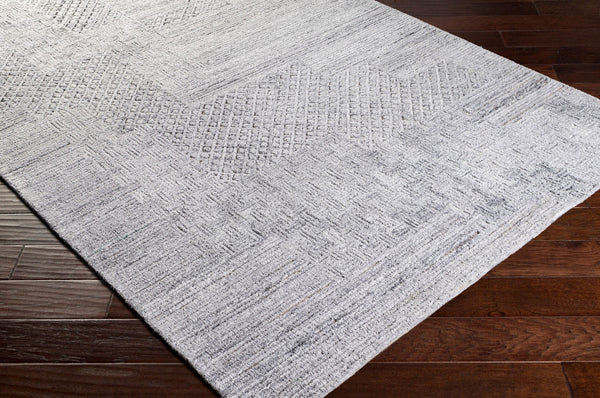 Surya Rosario 2' X 3' Handmade Area Rug - Global Style, Durable Polyester & Wool, High/Low Pile Design Charcoal Polyester,Wool Roa2305-23