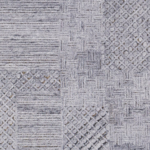 Surya Rosario 2' X 3' Handmade Area Rug - Global Style, Durable Polyester & Wool, High/Low Pile Design Charcoal Polyester,Wool Roa2305-23