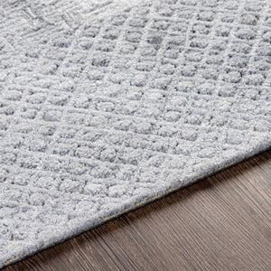 Surya Rosario 2' X 3' Handmade Area Rug - Global Style, Durable Polyester & Wool, High/Low Pile Design Charcoal Polyester,Wool Roa2305-23