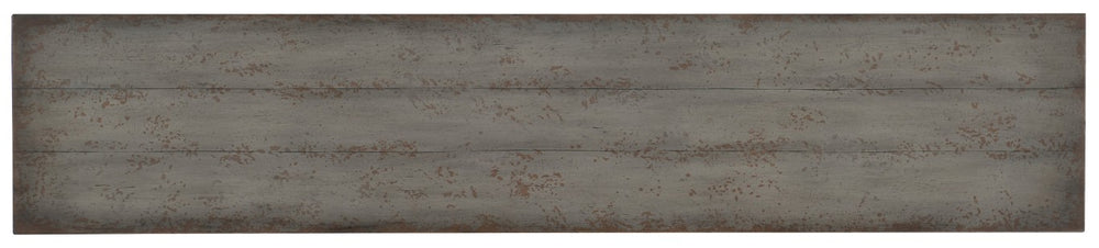 Hooker Furniture Ciao Ciao Bella Narrow Console With 3 Drawers, Speckled Gray Distressed Farmhouse Hallway Table 5805-85003-96