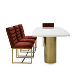 VIG Furniture Modrest Rocky - Glam White Marble & Brush Gold Large Dining Table VGGMM-DT-1360C