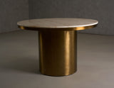 VIG Furniture Modrest Rocky - Glam White Marble & Brush Gold Round Dining Table VGGM-M-DT-1309-RND