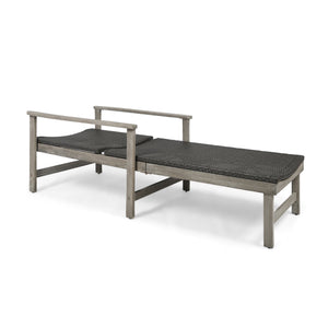 English Elm Christopher Knight Home® - Hampton Stylish Wood & Wicker Chaise Lounge - Durable, Adjustable, Weather-Resistant Outdoor Seating 63763.00LMBLK