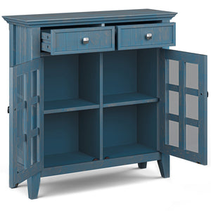 English Elm Acadian Entryway Storage Cabinet - Handcrafted Coastal Blue Charm With Adjustable Shelves & Drawers B136P158292