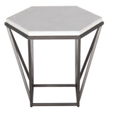 Steve Silver Corvus White Marble Top Hexagon CV200E