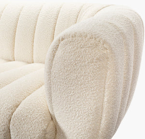 Surya Rochelle Modern 30"H X 87"W X 38"D Sofa - Durable, Stylish, And Comfortable Seating For Your Living Room Upholstery, Cream,Base, Black Polyester,Cotton,Rubber Wood,Dacron,Foam Roh-001