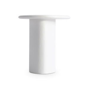 Bernhardt Bernhardt Fresco Outdoor Side Table — Sculptural Chalky White Grp Concrete Accent, Durable Patio Piece X09112