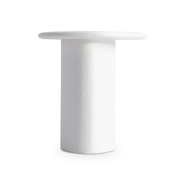 Bernhardt Bernhardt Fresco Outdoor Side Table — Sculptural Chalky White Grp Concrete Accent, Durable Patio Piece X09112