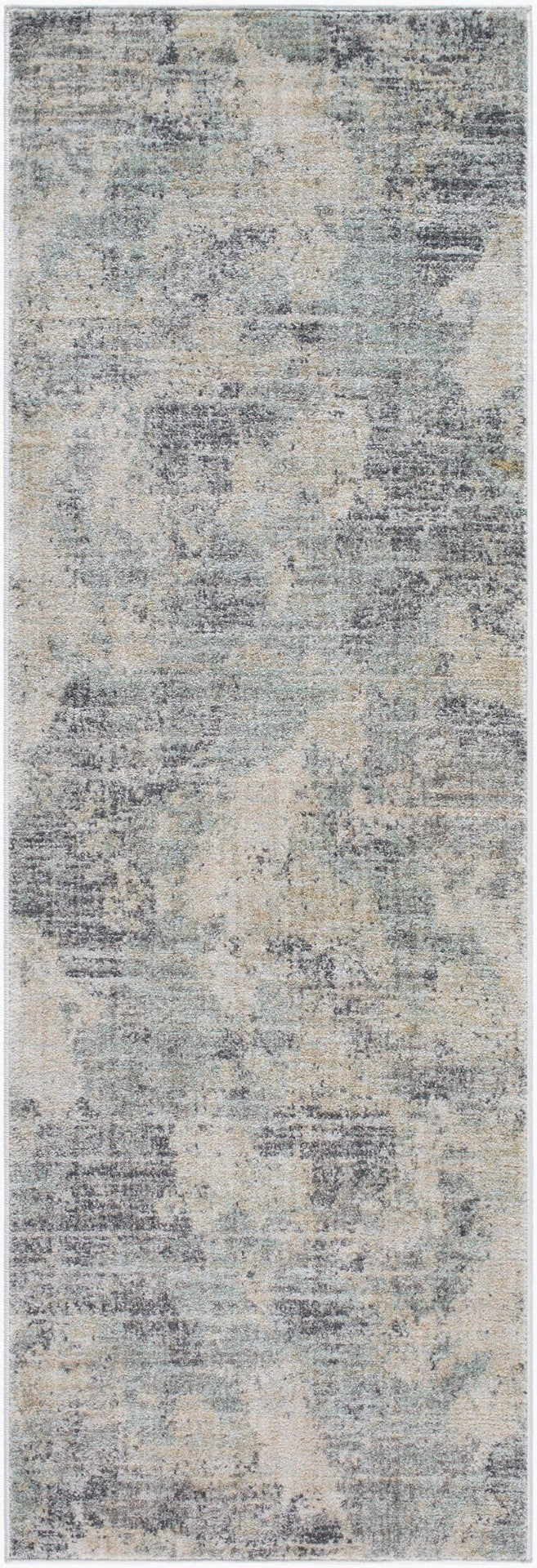 Livabliss Rojin Turkish Polypropylene Runner Rug Machine Woven for Hallway and Entryway Use Gray, Light Blu 2'6" x 7'3" ROJ2302-2673