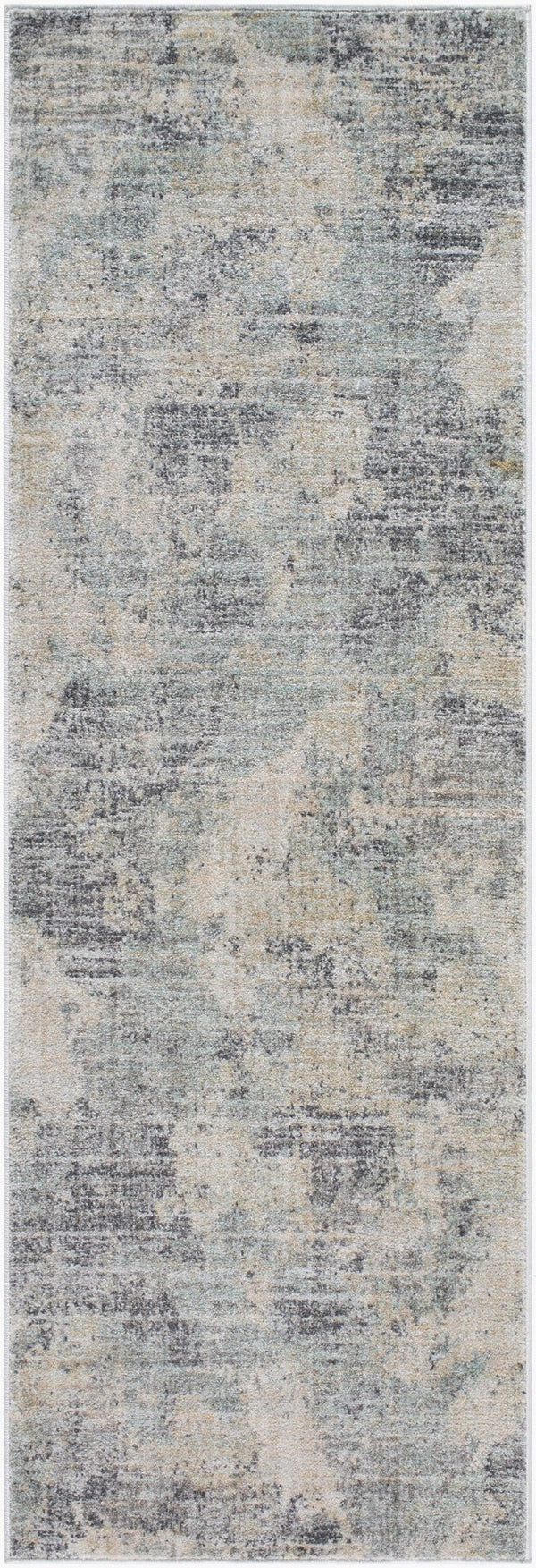 Livabliss Rojin Turkish Polypropylene Runner Rug Machine Woven for Hallway and Entryway Use Gray, Light Blu 2'6" x 7'3" ROJ2302-2673