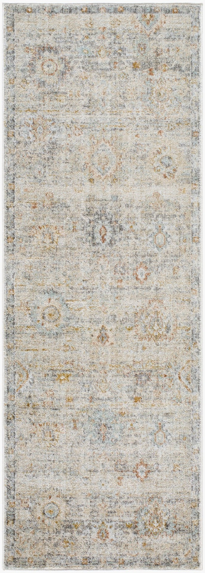Livabliss Rojin Traditional Turkish Machine Woven Polypropylene Runner Rug for Hallways Oatmeal, Light 2'7" x 7'3" ROJ2303-2673